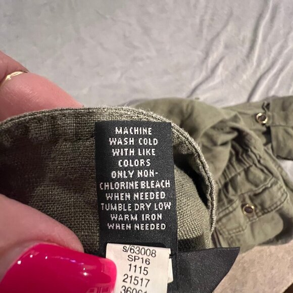 INC International Concepts Linen Army Green Safari Utility Jacket, Size Medium - Picture 8 of 10